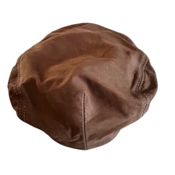 Vintage Hatquarters USA Brown Leather Newsboy Cap M Made in USA Leather - Picture 3 of 7